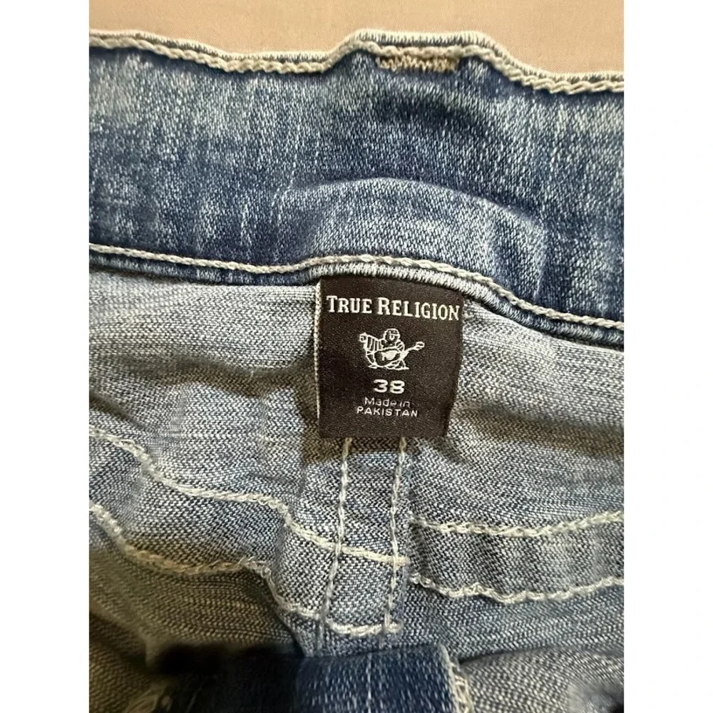 True Religion Ricky Relaxed Straight Jeans Mens 38 Blue Denim Pocketed Men 38X33